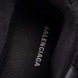 Pre Owned Balenciaga Black Leather And Mesh Track 2 Open Sneakers Size 37