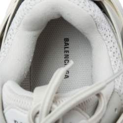 Pre Owned Balenciaga White Leather And Mesh Track Recycled Sneakers Size 43
