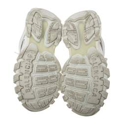 Pre Owned Balenciaga White Leather And Mesh Track Recycled Sneakers Size 43