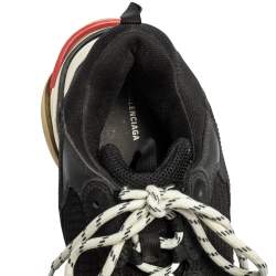 Pre Owned حذاء رياضي بالنسياغا تريبل أس شبك وجلد أسود مقاس 43