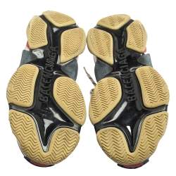 Pre Owned حذاء رياضي بالنسياغا تريبل أس شبك وجلد أسود مقاس 43