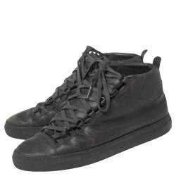 مملوكة مسبقًا حذاء رياضي بالنسياغا ارينا جلد رصاصي مرتفع من أعلى مقاس 43