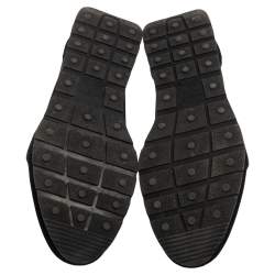 مملوكة مسبقًا Balenciaga Black Mesh And Leather Race Runner Low Top Sneakers Size 45