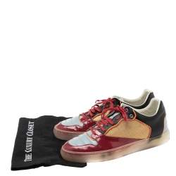 Pre Owned Balenciaga Multicolor Patent And Leather Lace Up Sneakers Size 43