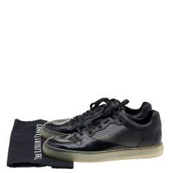 مملوكة مسبقًا حذاء رياضي بالنسياغا باتشوورك بي في سي وجلد أسود لامع عنق منخفض مقاس 44