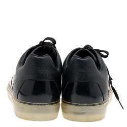 مملوكة مسبقًا حذاء رياضي بالنسياغا باتشوورك بي في سي وجلد أسود لامع عنق منخفض مقاس 44