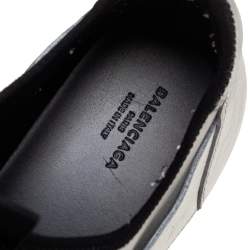 Pre Owned حذاء رياضي بالنسياغا رايس رونر قماش وجلد رصاصي/فضي مقاس 39