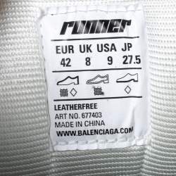 مملوكة مسبقًا Balenciaga White/Burgundy Mesh And Synthetic Leather Runner Low Top Sneakers Size 42