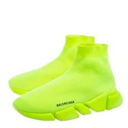 مملوكة مسبقًا حذاء رياضي بالنسياغا سبيد قماش تريكو أخضر عنق مرتفع مقاس 44