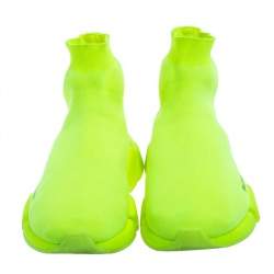 مملوكة مسبقًا حذاء رياضي بالنسياغا سبيد قماش تريكو أخضر عنق مرتفع مقاس 44