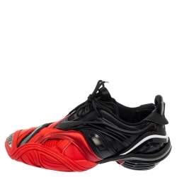 Pre Owned Balenciaga Red/Black Rubber And Synthetic Leather Tyrex Sneakers Size 43