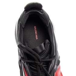 Pre Owned Balenciaga Red/Black Rubber And Synthetic Leather Tyrex Sneakers Size 43