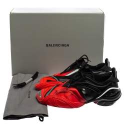 Pre Owned Balenciaga Red/Black Rubber And Synthetic Leather Tyrex Sneakers Size 43