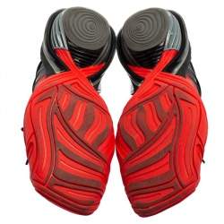 Pre Owned Balenciaga Red/Black Rubber And Synthetic Leather Tyrex Sneakers Size 43