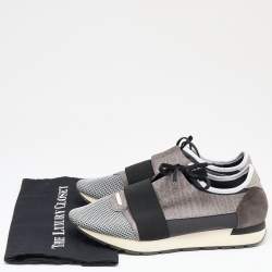 مملوكة مسبقًا Balenciaga Multicolor Mesh And Leather Race Runner Sneakers Size 45