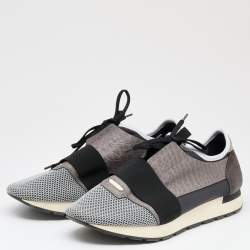 مملوكة مسبقًا Balenciaga Multicolor Mesh And Leather Race Runner Sneakers Size 45