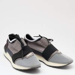 مملوكة مسبقًا Balenciaga Multicolor Mesh And Leather Race Runner Sneakers Size 45