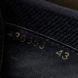 Pre Owned حذاء رياضي بالنسياغا قماش تريكو وسويدي وجلد كاكي / أسود سليب أون مقاس 43