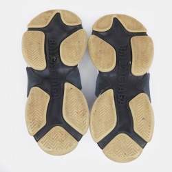 مملوكة مسبقًا Balenciaga Black Nubuck Leather And Mesh Triple S Sneakers Size 41