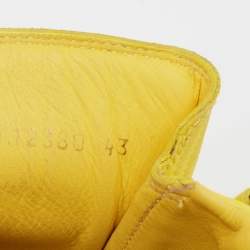 Pre Owned Balenciaga Yellow Neon Leather Arena Low Top Sneakers Size 43