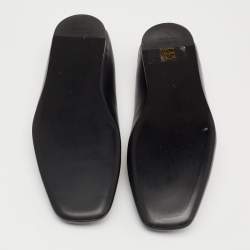 Balenciaga Black Leather Cosy BB Slip On Smoking Slippers Size 42 