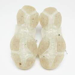 Pre Owned Balenciaga White Mesh and Leather Triple S Clear Low-Top Sneakers Size 41