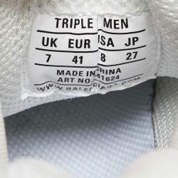 Pre Owned Balenciaga White Mesh and Leather Triple S Clear Low-Top Sneakers Size 41