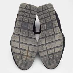 مملوكة مسبقًا Balenciaga Black Mesh/Suede And Leather Race Runner Low Top Sneakers Size 45