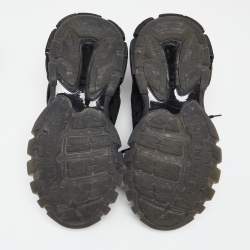 Pre Owned حذاء رياضي بالنسياغا تراك ترينر شبك وجلد أسود بعنق منخفض مقاس 46