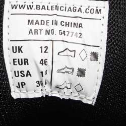 Pre Owned حذاء رياضي بالنسياغا تراك ترينر شبك وجلد أسود بعنق منخفض مقاس 46