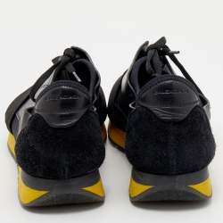 Pre Owned حذاء رياضي بالنسياغا ريس رونر شبك وجلد أسود مقاس 44