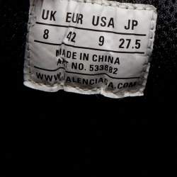 Pre Owned Balenciaga Black/White Mesh And Leather Triple S Sneakers 42