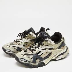 Pre Owned Balenciaga Multicolor Mesh And Leather Track 2 Sneakers Size 40