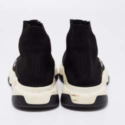 Pre Owned حذاء رياضي بالنسياغا سبيد ترينر قماش تريكو أسود عنق طويل 40