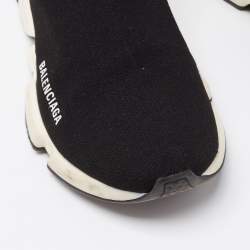 Pre Owned حذاء رياضي بالنسياغا سبيد ترينر قماش تريكو أسود عنق طويل 40