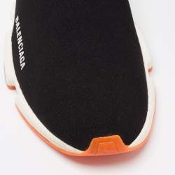 Pre Owned Balenciaga Black  Knit Fabric Speed Slip On Sneakers Size 43