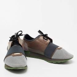 مملوكة مسبقًا Balenciaga Multicolor Leather And Mesh Race Runner Low Top Sneakers Size 44