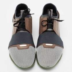 مملوكة مسبقًا Balenciaga Multicolor Leather And Mesh Race Runner Low Top Sneakers Size 44