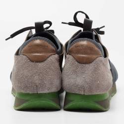 مملو كة مسبقًا Balenciaga Multicolor Leather And Mesh Race Runner Low Top Sneakers Size 44
