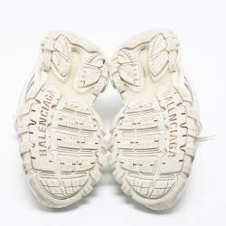 مملوكة مسبقًا Balenciaga White Mesh And Synthetic Leather Track 2 Lace Up Sneakers Size 42