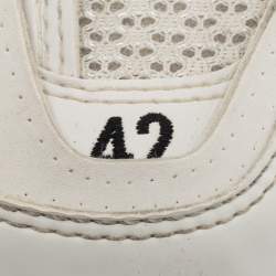 مملوكة مسبقًا Balenciaga White Mesh And Synthetic Leather Track 2 Lace Up Sneakers Size 42