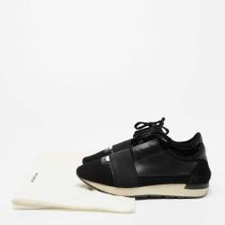 مملوكة مسبقًا حذاء رياضي بالنسياغا رانر شبك وجلد أسود مقاس 40