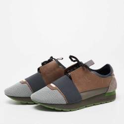 Balenciaga Multicolor Mesh And Leather Race Runner Sneakers Size 40