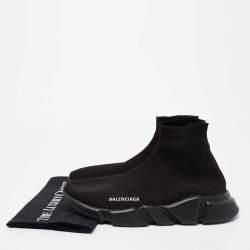 مملوكة مسبقًا Balenciaga Black Knit Fabric Speed Trainer Sneakers Size 43