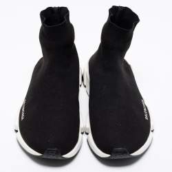 Pre Owned Balenciaga Black Knit Fabric Speed Trainer High-Top Sneakers Size 42