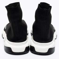 Pre Owned Balenciaga Black Knit Fabric Speed Trainer High-Top Sneakers Size 42
