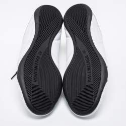 Pre Owned Balenciaga White/Black Leather Zen Low Top Sneakers Size 40