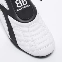 Pre Owned Balenciaga White/Black Leather Zen Low Top Sneakers Size 40