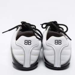 Pre Owned Balenciaga White/Black Leather Zen Low Top Sneakers Size 40