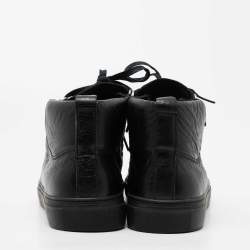 Pre Owned حذاء رياضي بالنسياغا أرينا جلد أسود بعنق طويل مقاس 41